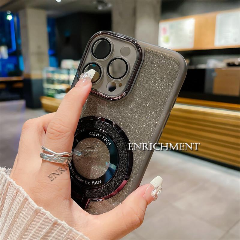 Product Introduction of For Oppo Reno12 Reno12Pro 5G Gradient Bling Casing Transparent Magnetic Ring Holder caseoh harga casing hp Phone Case Shockproof Camera Lens Protector anti slip Back Cover 16