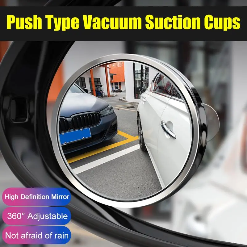Universal Car Blind Spot Mirror, 2 Counts Automotive 360° Wide Angle Side Rear View Mirror with Sucker, Car Accessories for Cars SUV Truck Motorcycle 3