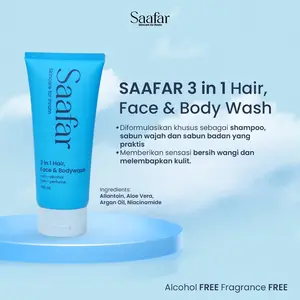Saafar | Hair,Face&Bodywash | Skincare Haji & Umroh | Tanpa Alkohol & Parfum