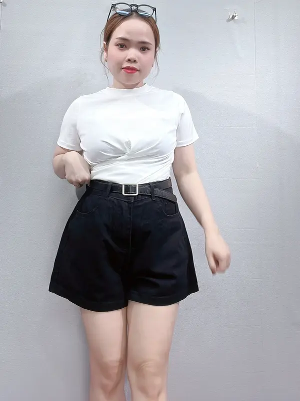 Quần Short Kaki Nữ Bigsize 4 Màu Ms 1046 Pants Women Đen 6
