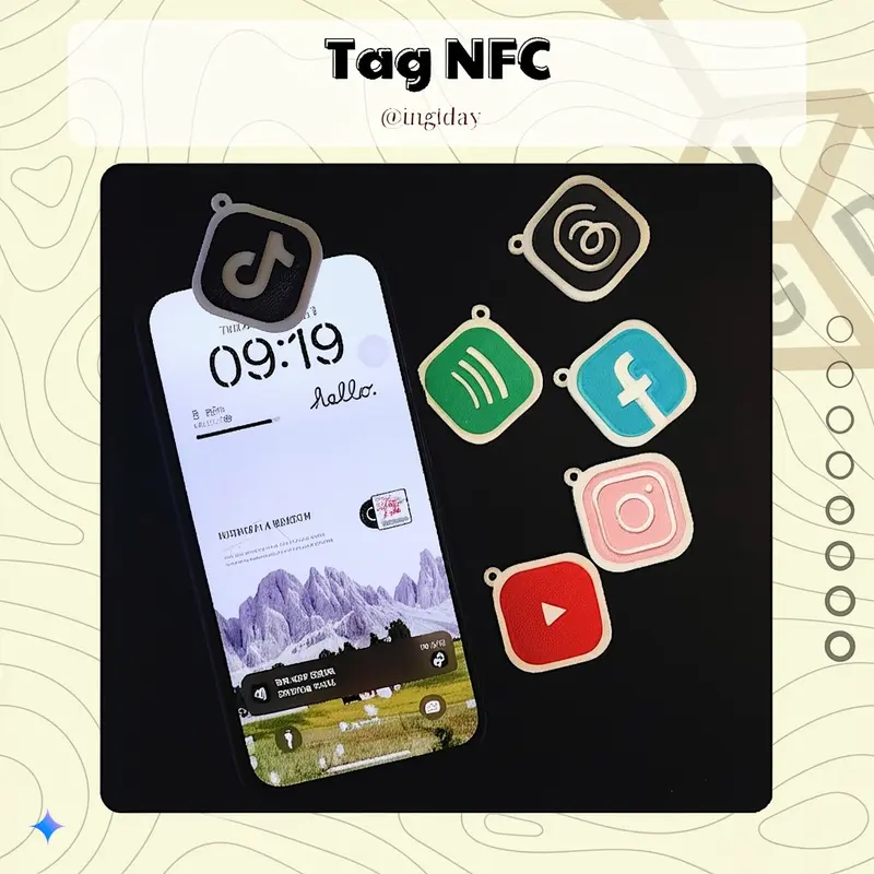 [ingiday - In 3D] Tag NFC Mạng Xã Hội - Kết Nối Chỉ Với Một Chạm! -Ghi Chú Hoặc Gửi Thông Tin Trước Khi Đặt!!! 0