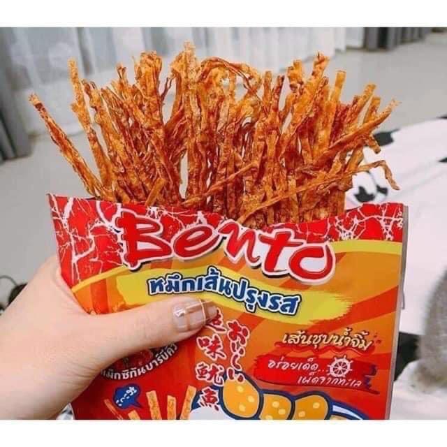 Bento sợi Thái Lan - sợi ớt Mực snack 24g bán chạy top 1