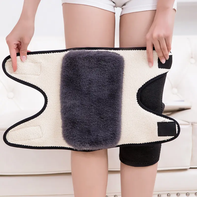 Bảo Vệ Gân Chân, Mùa Đông, Nhồi Bông Nhung Đệm, Dành Cho Nam Và Nữ, Đóng Chặt Velcro, Thích Hợp Cho Đạp Xe Ở Người Già, Vỏ Chống Lạnh Khớp Phụ Kiện 6
