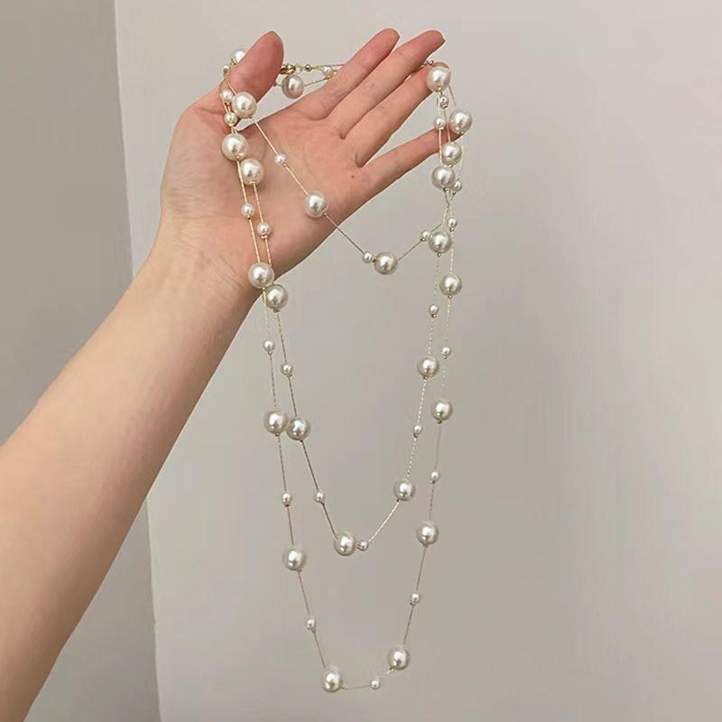  Vòng Cổ Ngọc Trai Trắng Sữa Thiết Kế Gypsophila Cao Cấp Nhiều Lớp Giá Cả Phải Chăng Sang Trọng Dài Xếp Chồng Dành Cho Nữ Thích Hợp Cho Mùa Đông Hàng Mới Về 