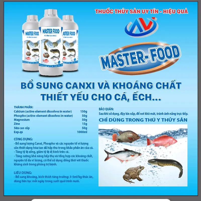 MASTER FOOD ( CANXI SỮA ĐẬM ĐẶC CHO CÁ, ẾCH) 1