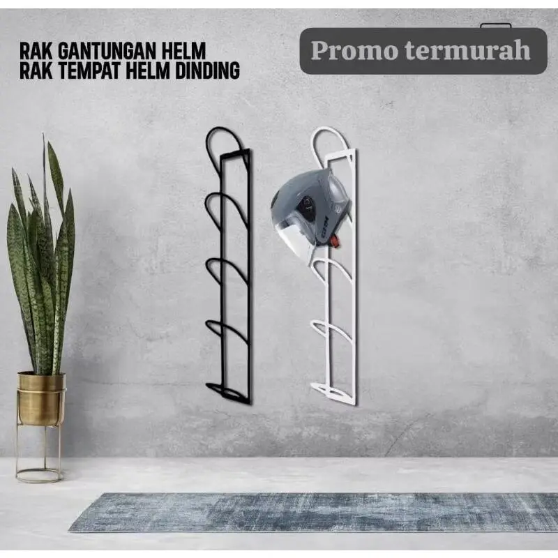 RAK HELM 5 SUSUN/GANTUNGAN HELM BESI DINDING/TEMPAT GANTUNGAN HELM 5 ...