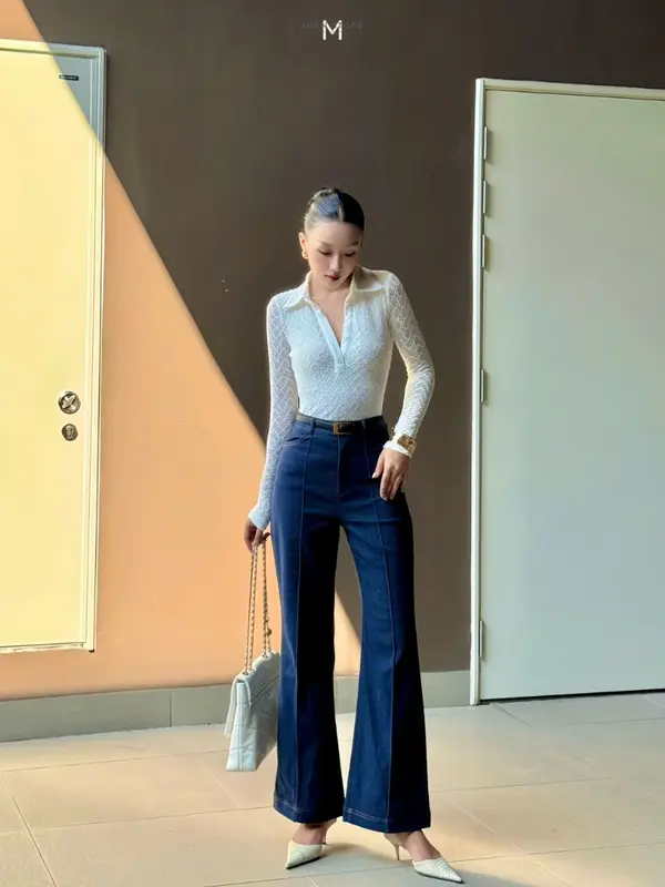 MIEN STORE Quần Jeans nữ ống suông loe công sở Lisa Women 1 Pants 1