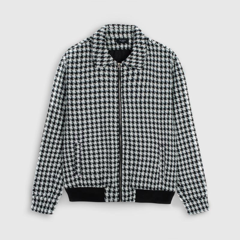 Áo khoác nam ROWAY chất liệu dạ tweed | Dạ chun ô