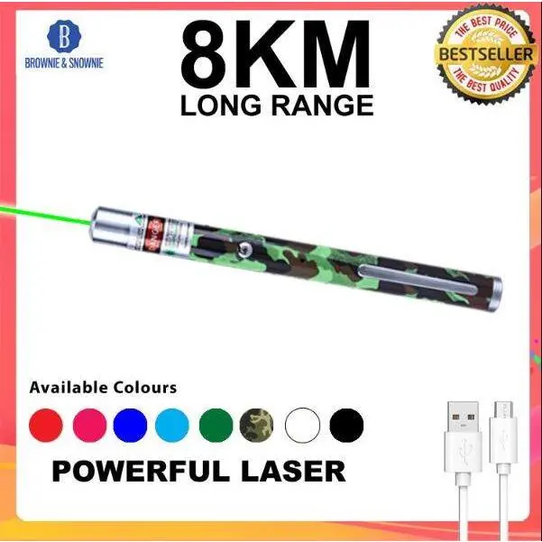 USB Rechargeable Green Laser Pointer, many colours available