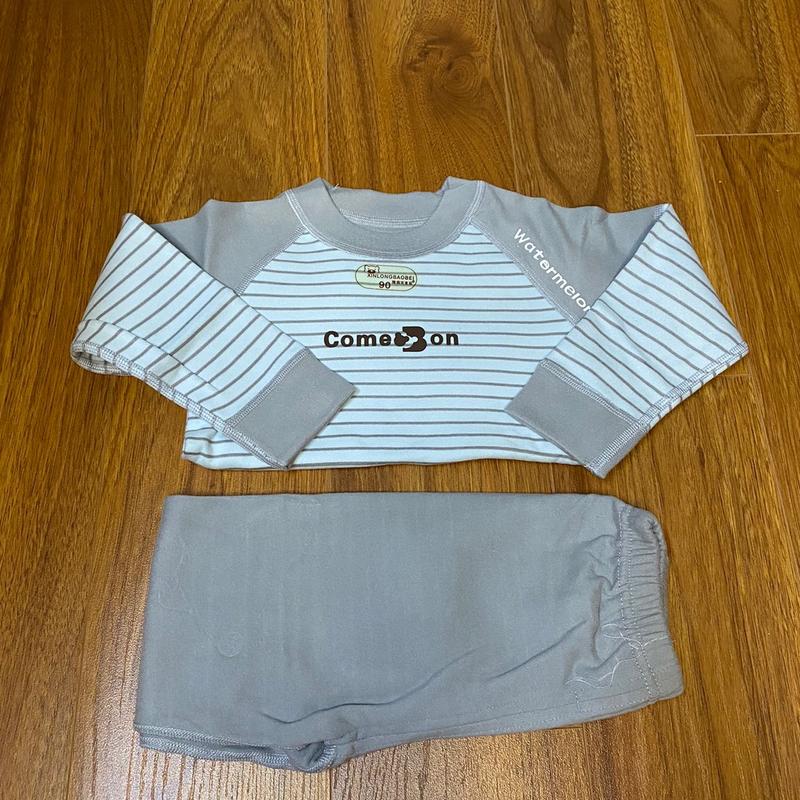 [Hân Hân Kids] Bộ quần áo dài tay nỉ kẻ ngang dài tay cho bé trai, bé gái, có thể mặc 2 mặt, size 90 - 120 4