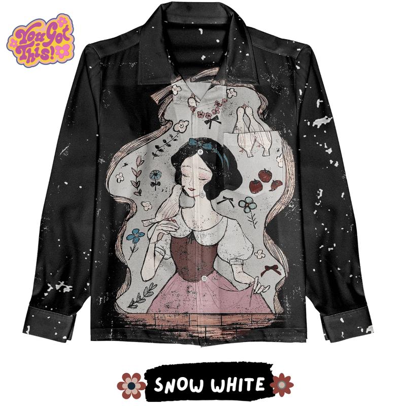 YGT Button Shirt Fullprint - Snow White Baju Kerah Motif Printing 1