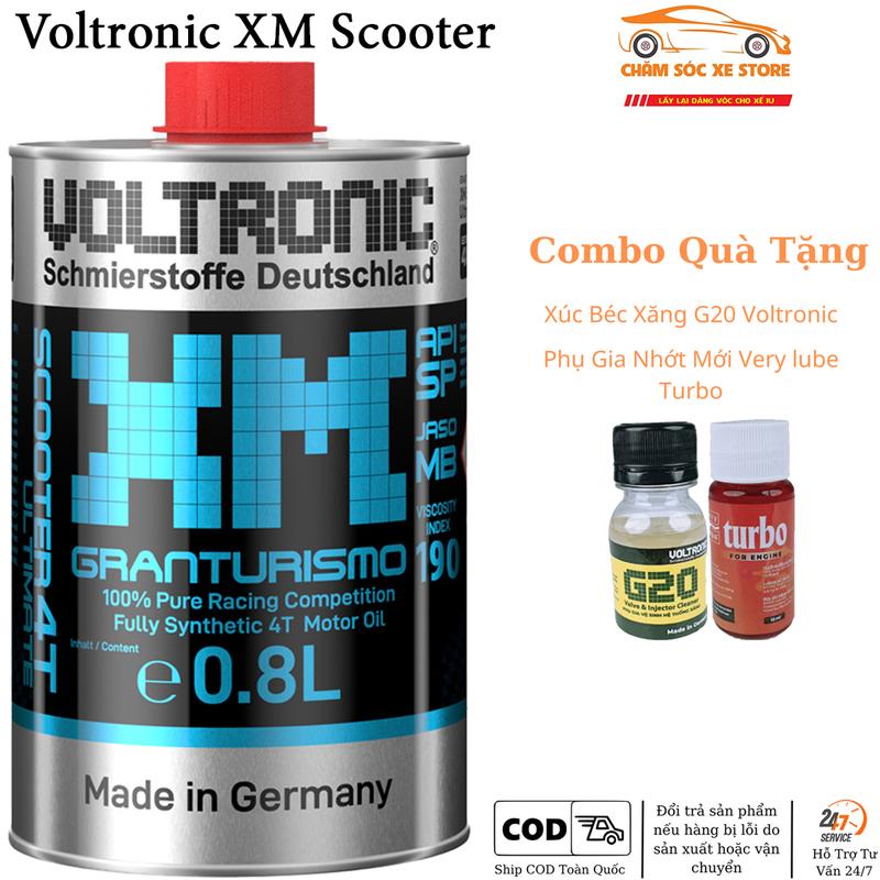 Phụ Tùng Dầu Nhớt Voltronic XM Scooter dành cho xe Tay Ga Và Combo Quà Tặng Bao Gồm Phụ Gia Súc béc xăng G20 Và Nhớt Mới Xado Very Turbo