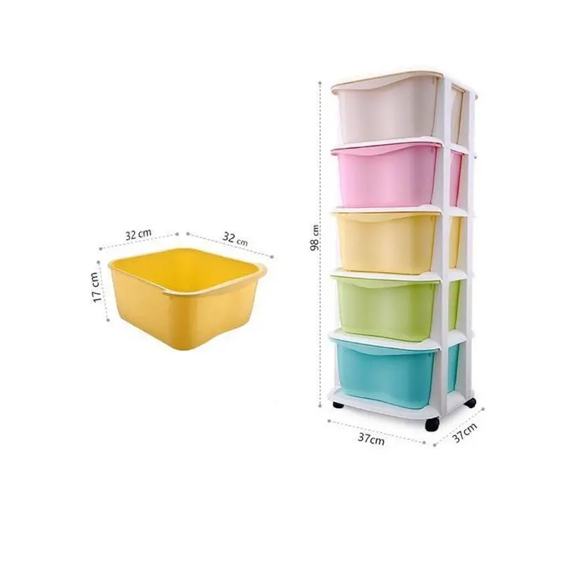 tủ nhựa ngăn kéo đa sắc 5 tầng, tủ nhựa đựng quần áo có bánh xe nhựa cao cấp kệ giường bàn 1
