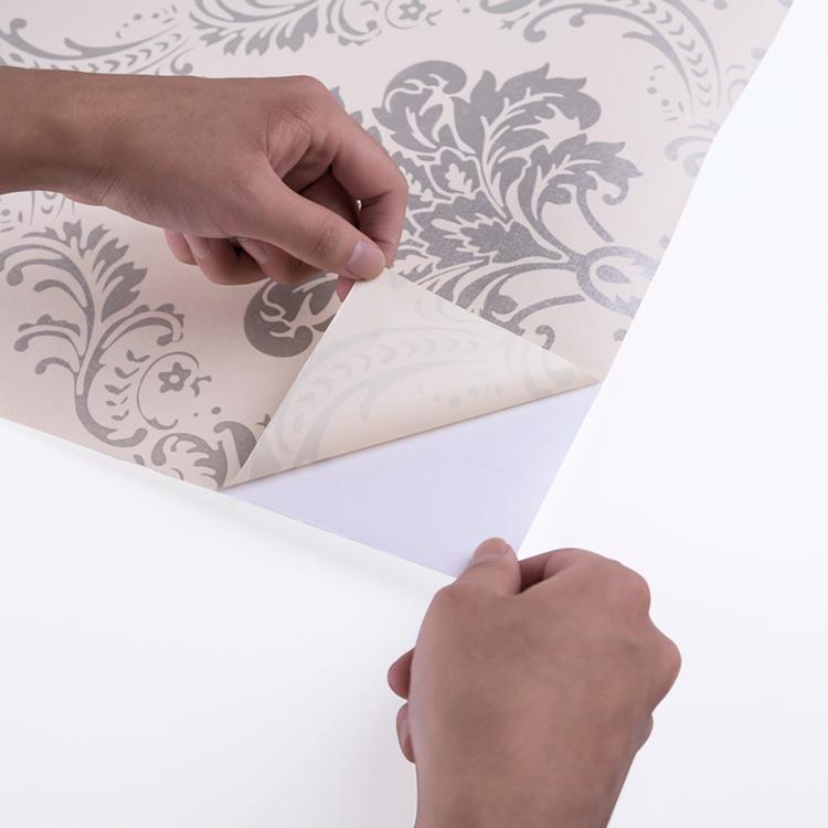Murah Wallpaper Sticker Dinding Putih Motif Batik Damaskus Mewah Elegan Cantik 10 m 6