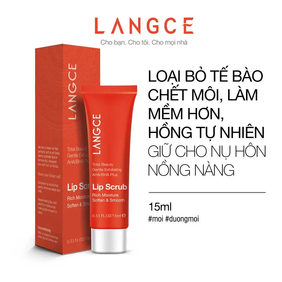 LANGCE GEL LÀM SẠCH TẾ BÀO CHẾT CHO MÔI - 1 PHÚT 15ml
