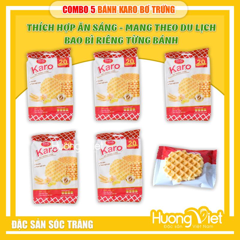  COMBO 5 Bánh Karo bơ trứng giòn Richy 150g bánh Karo giòn bánh ăn sáng 