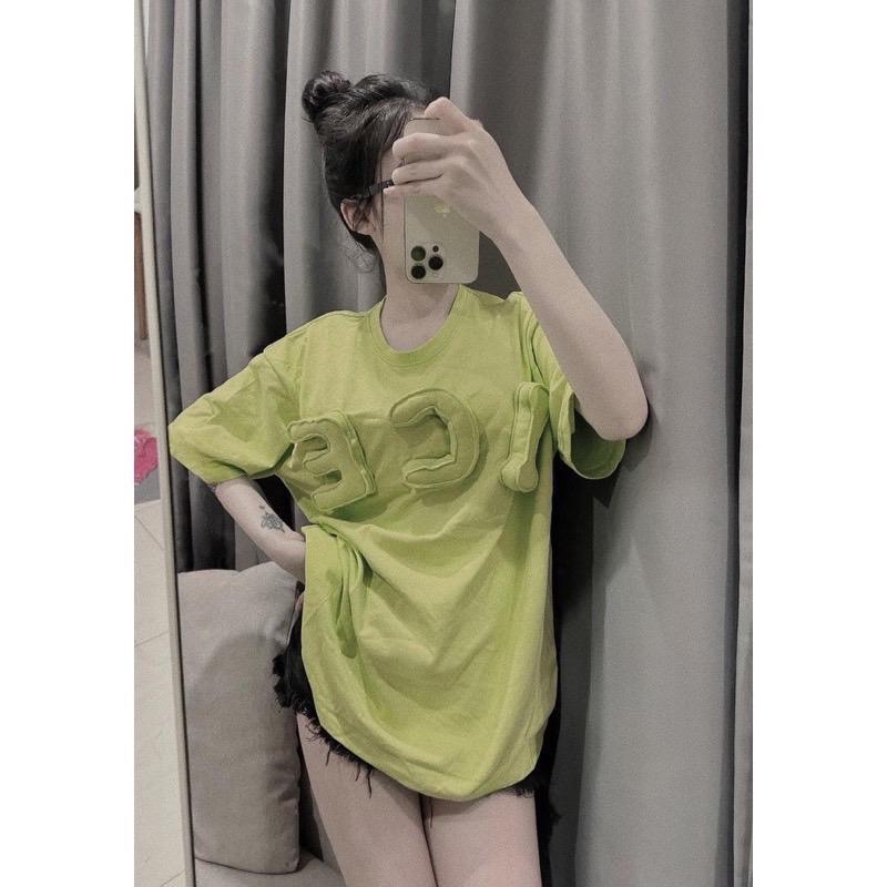Áo phông nữ cotton khô thêu nổi chữ ICE hộp 1