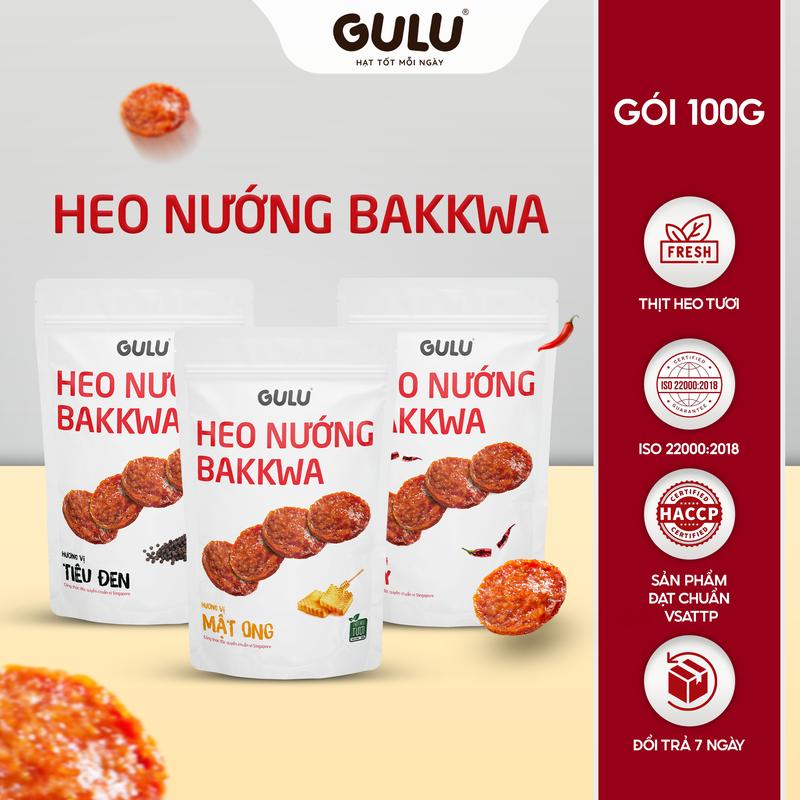 [LIVESTREAM] Combo 3 gói Thịt Heo Nướng Bakkwa GULU FOODS Snack Ăn Vặt