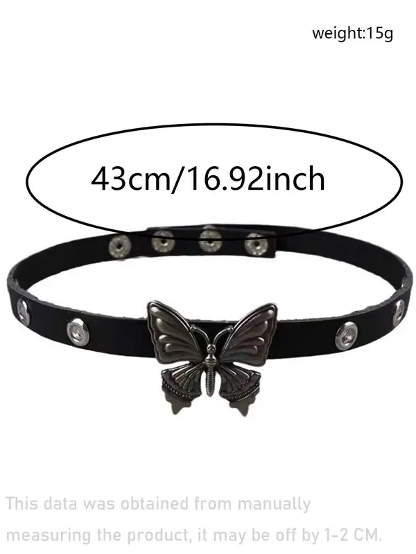 Punk Gothic Style Butterfly & Spider Design Choker, Fashionable PU Leather Choker for Women & Men, Trendy All-match & Exquisite Jewelry for Birthday Gift 1