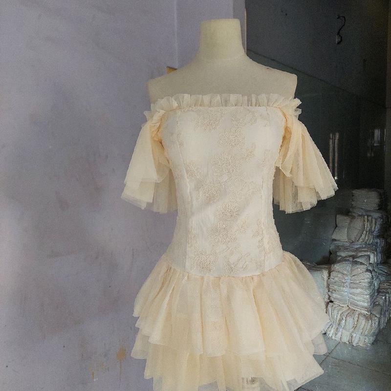 VÁY REN HOA TIỂU THƯ TAY CÁNH TIÊN PHỐI TÙNG LƯỚI 2 TẦNG SẾP LI SIÊU XINH,VÁY BÁNH BÈO (mặc được 2 kểu kềm quần bảo hộ rời)