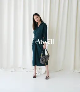 Katana Midi Wrap Dress - Dress Katun - Atwell Apparel Casual Panjang