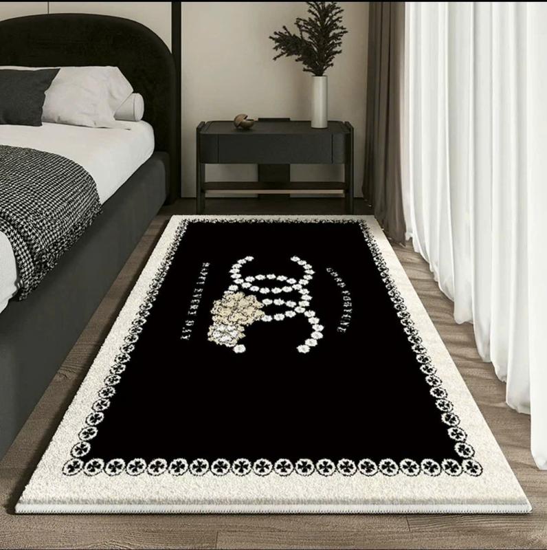  Thảm chân giường lông cừu thương hiệu ở phòng ngủ hình họa tiết làm decor sang trọng 50x120cm 