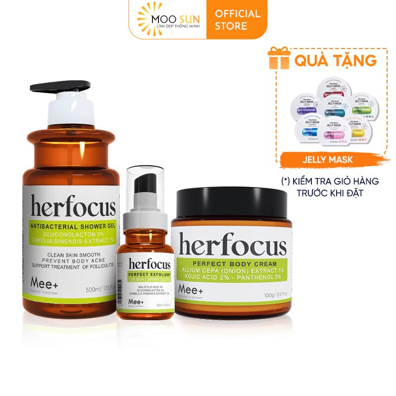 Giảm 40%Xịt viêm nang lông HERFOCUS 100ml + Sữa tắm viêm nang lông HERFOCUS 500ml - Bộ liệu trình viêm nang lông Mee Natural Cạo Râu Dưỡng Body Dưỡng Da Body | Xịn 2025| Xịn giá sốc | 90% người dùng 0