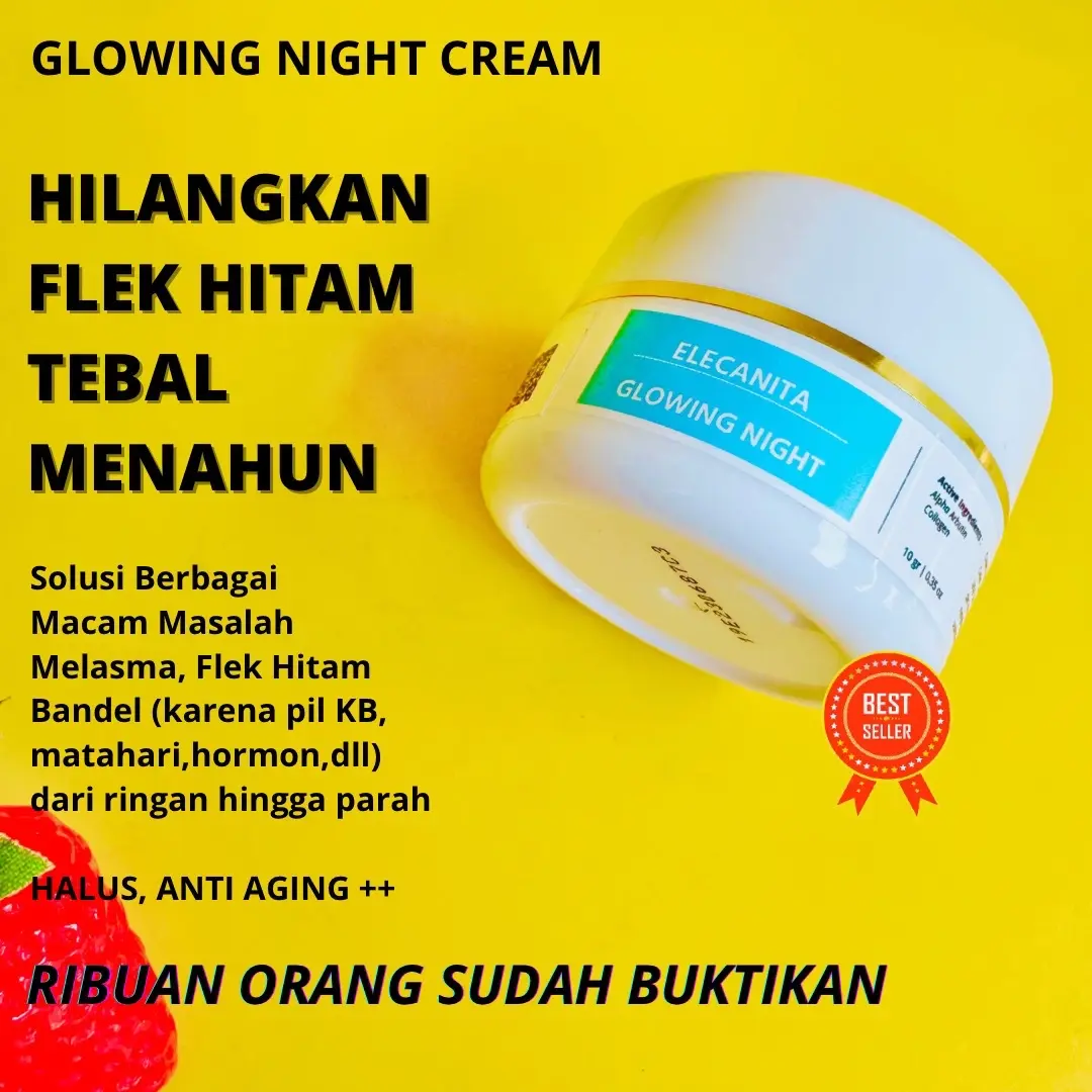 GLOWING NIGHT Cream Pemutihan Semua Jenis Kulit