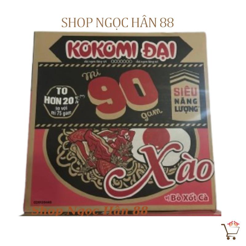 Thùng Mì Kokomi Đại 90 Xào Vị Bò Xốt Cà Hải Sản Cay Tê 30 gói x 95gr