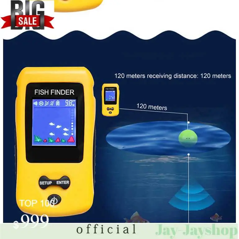 JaysTrade Alat Pelacak Ikan Pintar Portable Sonar Fish Finder Range 100M - TL86B 0