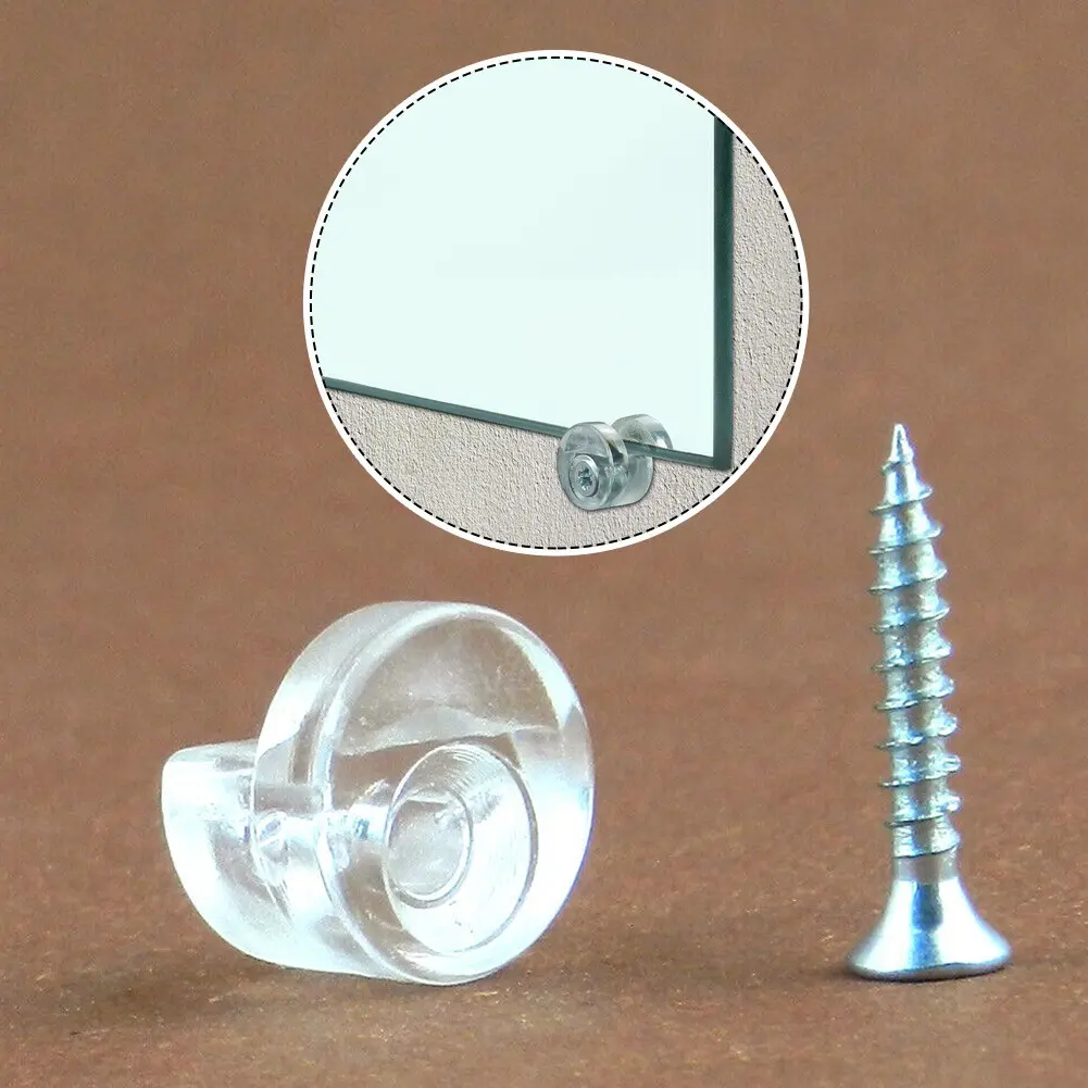 4pcs Mirror Mounting Clips Lightweight Mirror Wall Clips Fixing Kit Frameless Clips Glass Bracket For Fixing Glass Cabinet Doors