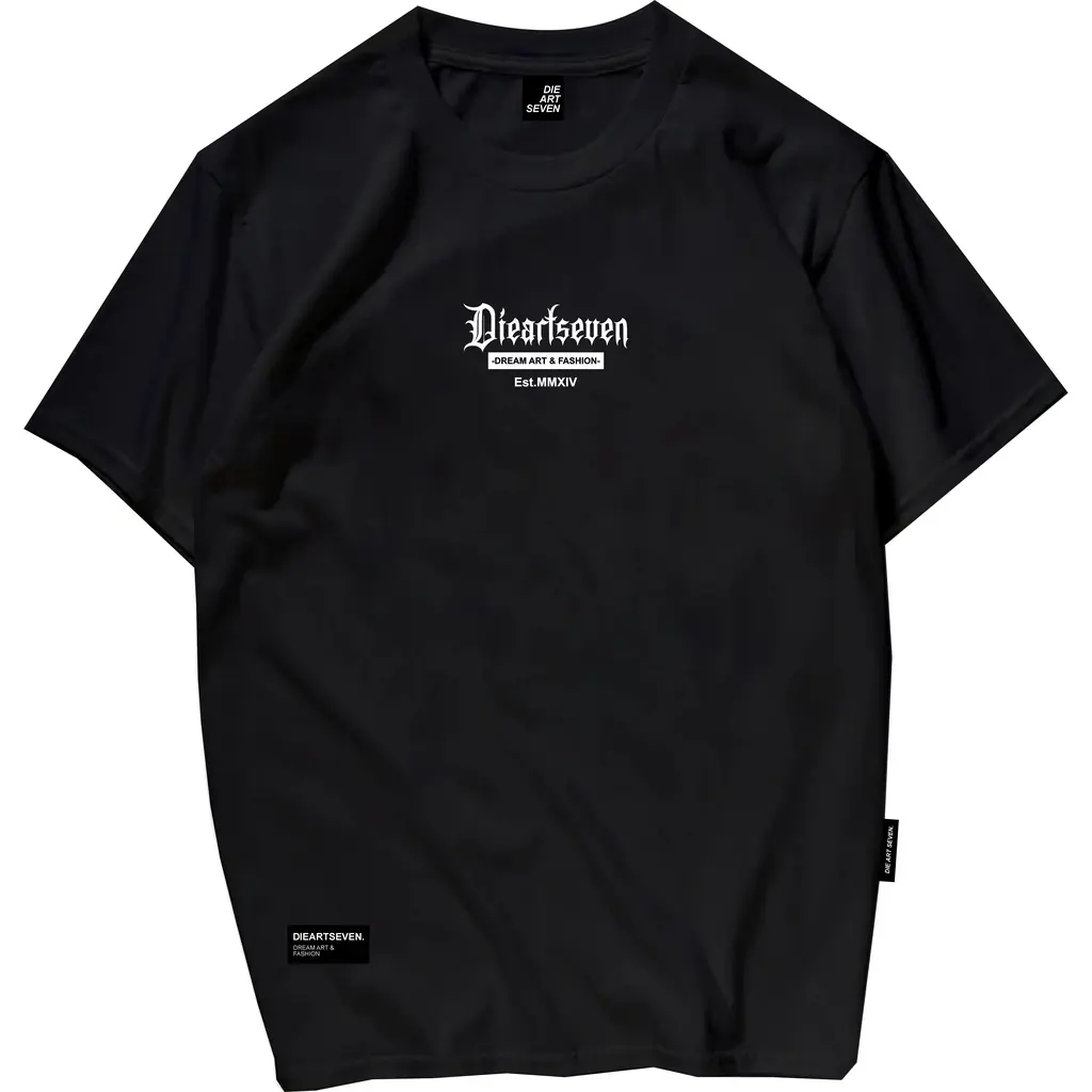 KAOS PRIA Distro Dieartseven Art Factory Black basic printing Standar Stiker