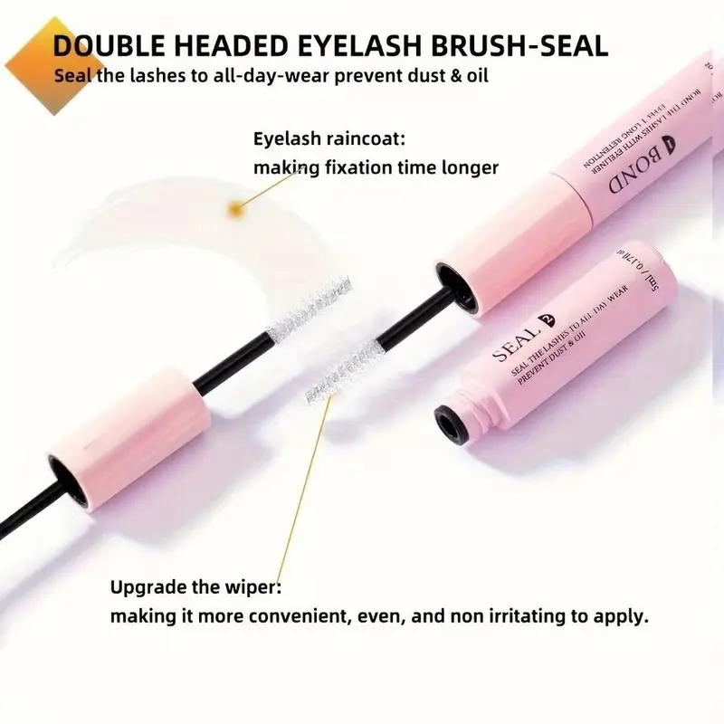 Lash Bond and Seal & Lash Glue Remover Set, 1 Count Individual Lashes Glue and Seal & 1 Count False Eyelashes Remover, Eye Makeup Tool 4