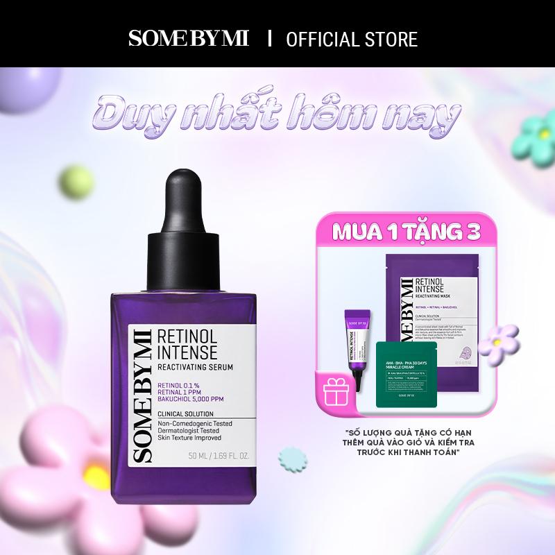 [Qùa tặng 1 mask retinol+ 1 kem mắt 3ml+ 1 kem dưỡng aha 1.2g] Some By Mi Tinh chất Retinol Intense Reactivating Serum 50ml