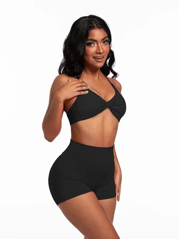 Women's Solid Twist Backless Sports Bra, Comfy Breathable Sports Bra for Yoga Gym Workout, Ladies Sportswear for All Seasons 2