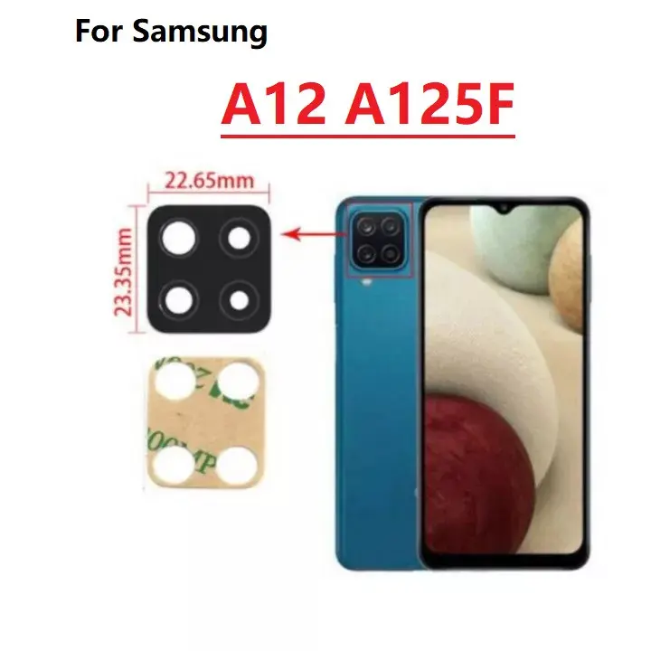 Rear Back Camera Glass Lens For Samsung Galaxy A12 A125F  With Sticker Replacement Parts
