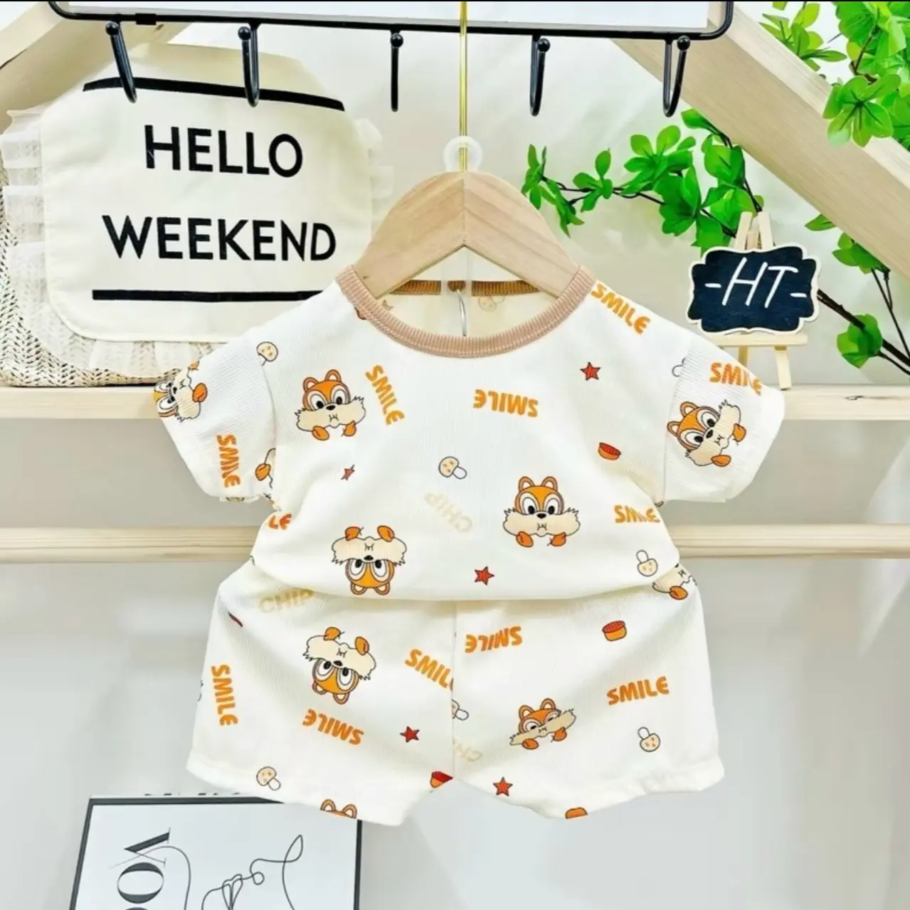 Combo 5(Mua 5 TẶNG 1)bộ quần áo cộc tay tăm lạnh mùa hè mềm mát gồm 50 họa tiết khác nhau ngộ nghĩnh cho bé trai, bé gái  từ 5-16kg