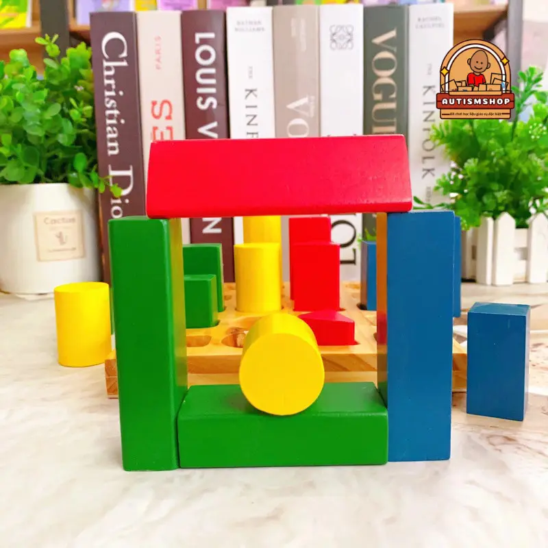 [Autismshop]Đồ chơi giáo dục montessori xếp trụ so sánh cao thấp 6