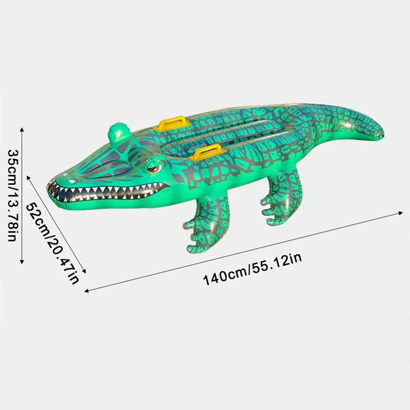 Inflatable Crocodile Design Swimming Board, Cute Inflatable Swimming Board, Floating Swimming Board, Swimming Accessories, Summer Swimming Supplies 0