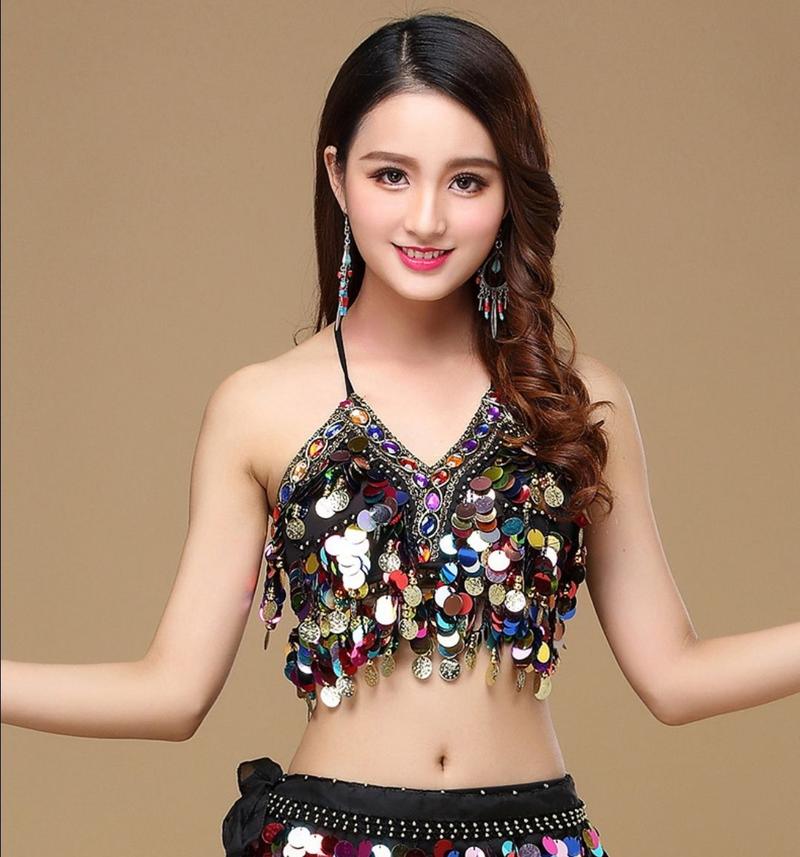 Product Introduction of Trang Phục Khiêu Vũ Ấn Độ, Áo Múa Bụng Cho Nữ, Hàng Mới Về, Gợi Cảm, Tua Rua Đính Kim Sa Áo Vest, Trang Phục Biểu Diễn Sport 2