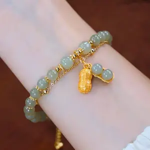 (Bebas beli 2 dapat bonus) T38 COD Gelang kacang hijau titanium wanita