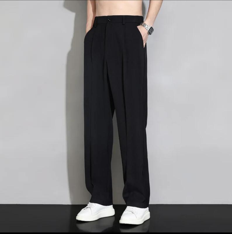 Quần âu nam nữ cao cấp Hàn Quốc dáng baggy suông vải dày thoáng màu đen chống nước sang trọng có big size nửa cạp chun tiện lợi giặt máy dễ dàng chất liệu tuyết mưa loại 1 phong cách thanh lịch