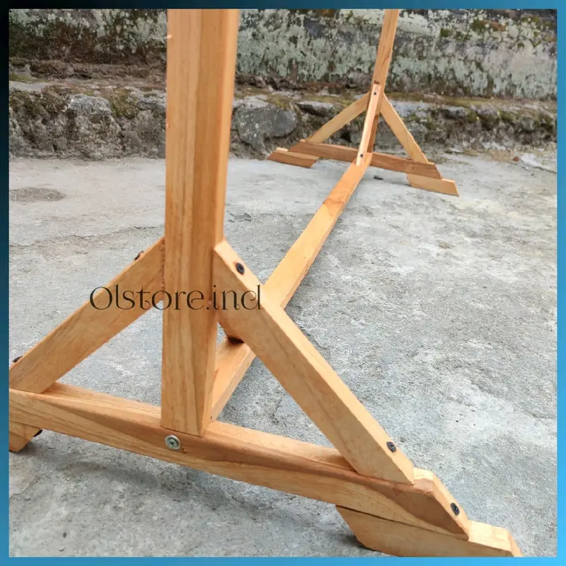stand hanger kayu premium gantungan baju  jemuran baju simpel estetik premium kualitas bintang anti karat dan peyok Pakaian 4