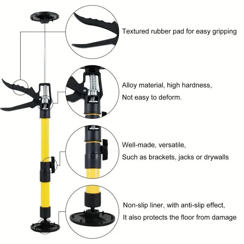 Telescopic Support Rod, Adjustable Third Hand Support System for Non-slip Carpentry Installation, Door Lift Support Tool 5