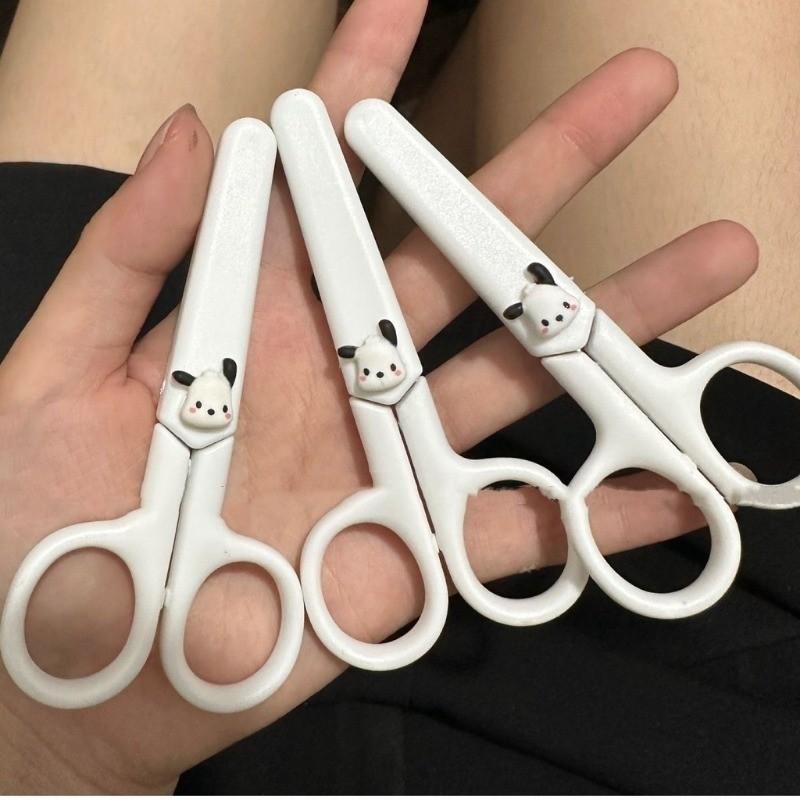 Product Introduction of Sanrio Kuromi Cinnamoroll Melody DIY Hand Made Scissors Kawaii Children Safety Silicone Shell Kid Stationery School Supplies Gift 7