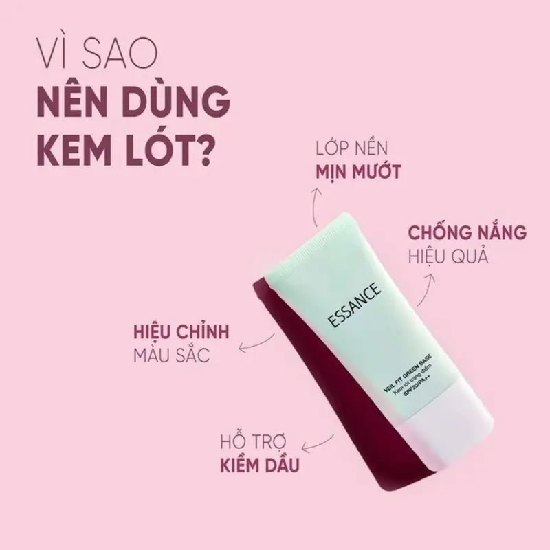 (Chính hãng) Kem Lót Trang Điểm Dạng Sữa Hiệu Chỉnh Tông Da Essance Veil Fit Green Base 30ML .Date 2026 Cosmetic Mỹ Phẩm 3
