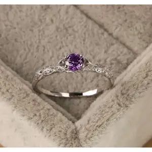 Cincin Tunangan Wanita Minimalis. Cincin Nikah Wanita Minimalis. COD Cincin Berlian Imitasi Ungu, Amethyst Imitasi, Ruby Imitasi.C-04