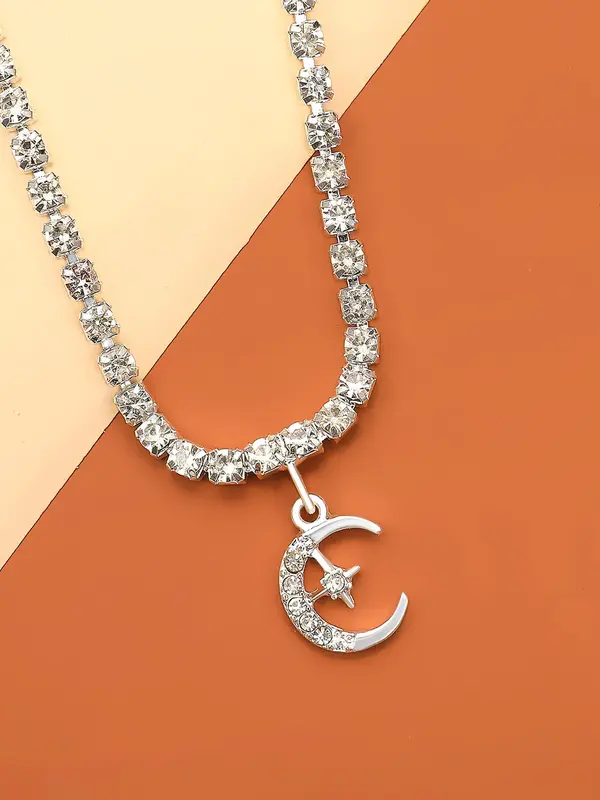 Rhinestone Star & Moon Charm Beads Anklet, Gifts for Her, Pendants, Fashionable Jewelry for Women & Girls for Party, Daily Clothing Decor, Trendy All-match & Exquisite Jewelry for Birthday Gift 3