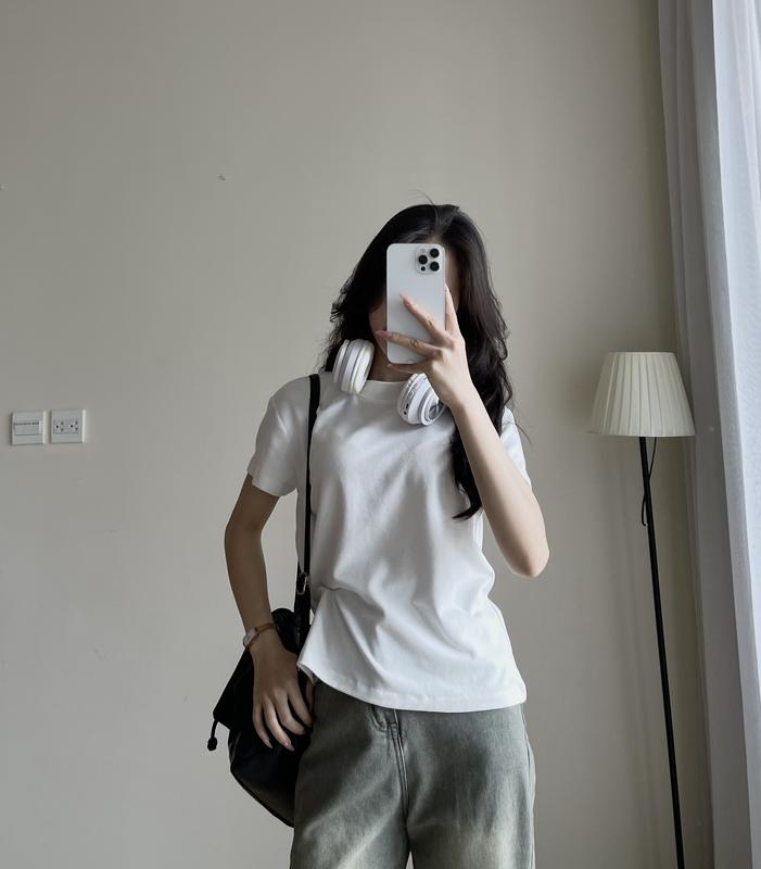 Áo Thun Babytee Cổ Tròn Basic ,Áo Baby Tee Trơn Form Vừa , Áo Phông Chất Vải Cotton Mùa Hè Thoáng Mát Premium Miho house