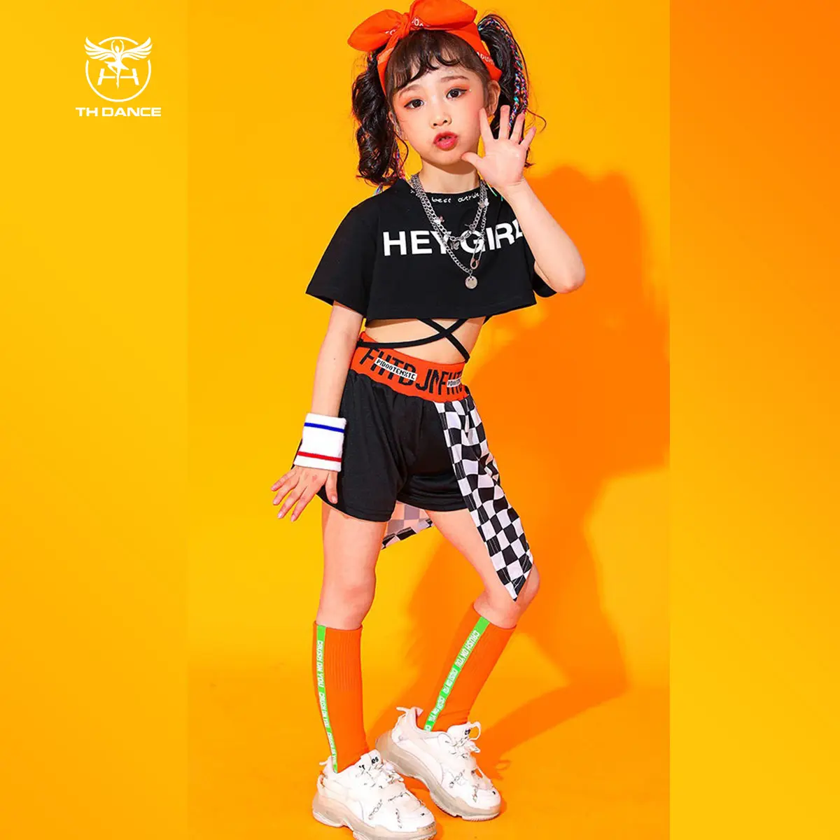 Trang phục nhảy hiện đại trẻ em | Set caro- Áo Croptop